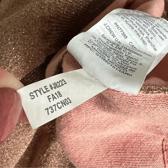 J. Crew Collection Long Cardigan Double Knit Lurex Pink Size Small  $128 J8223 - Picture 16 of 16